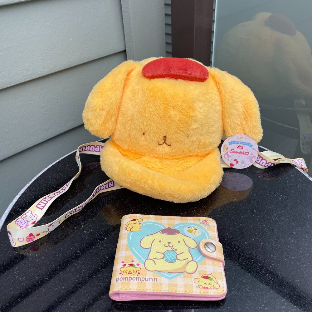 Pompompurin Plush Crossbody Bag 9" Very Soft New Tags 2020 Made in Japan Wallet